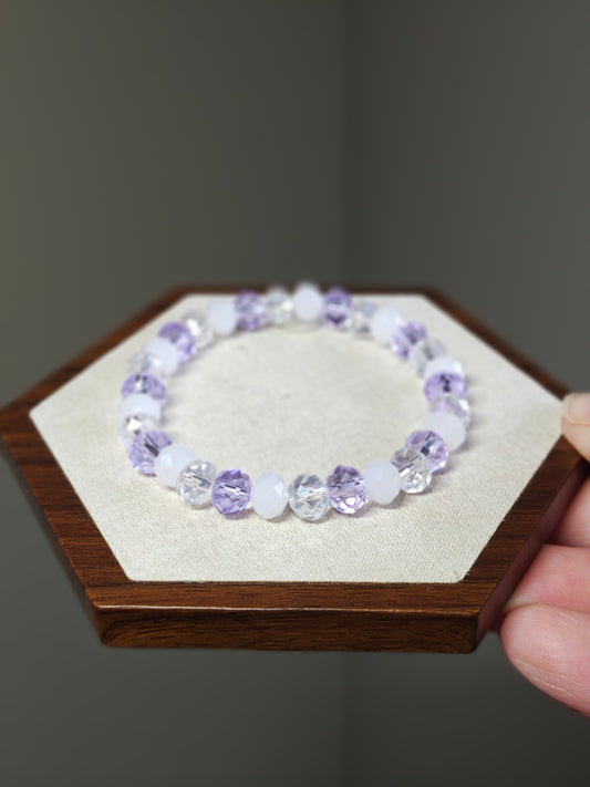 Purple, White, and Clear Bracelet