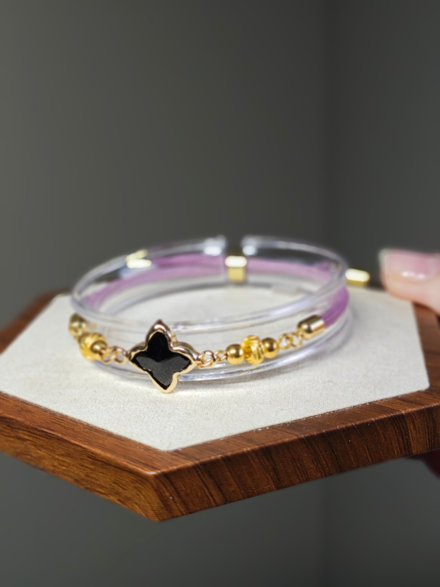Black, Gold, and Purple Bracelet