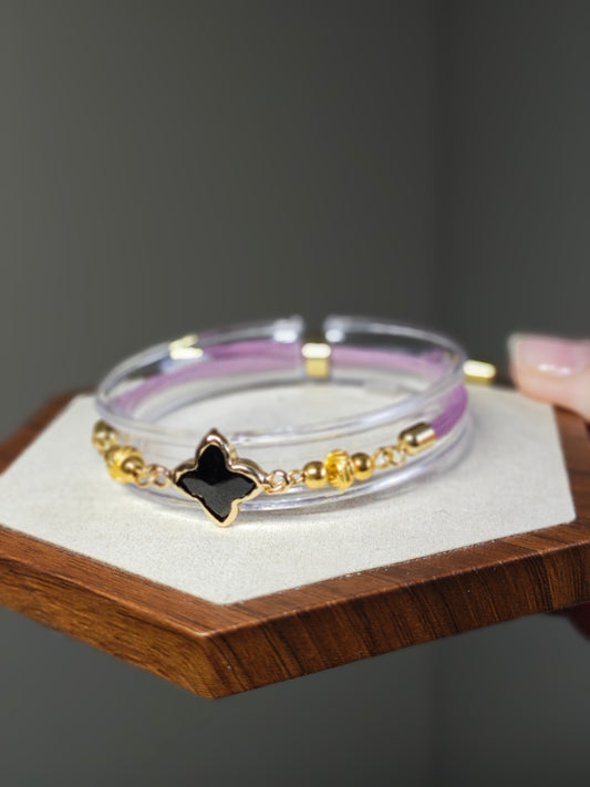 Black, Gold, and Purple Bracelet