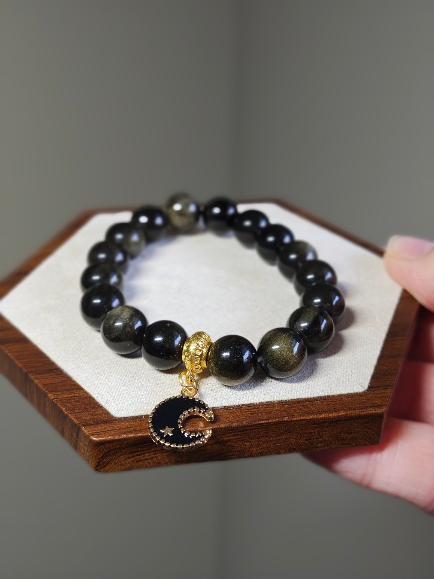 Black with Gold Bracelet