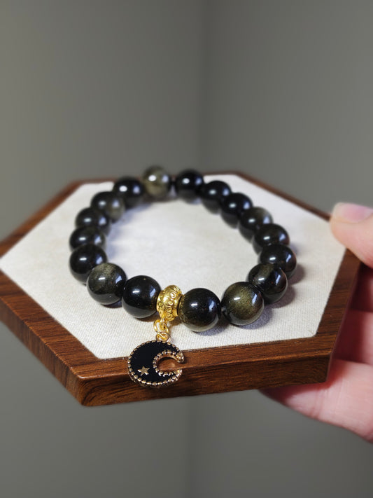Black with Gold Bracelet