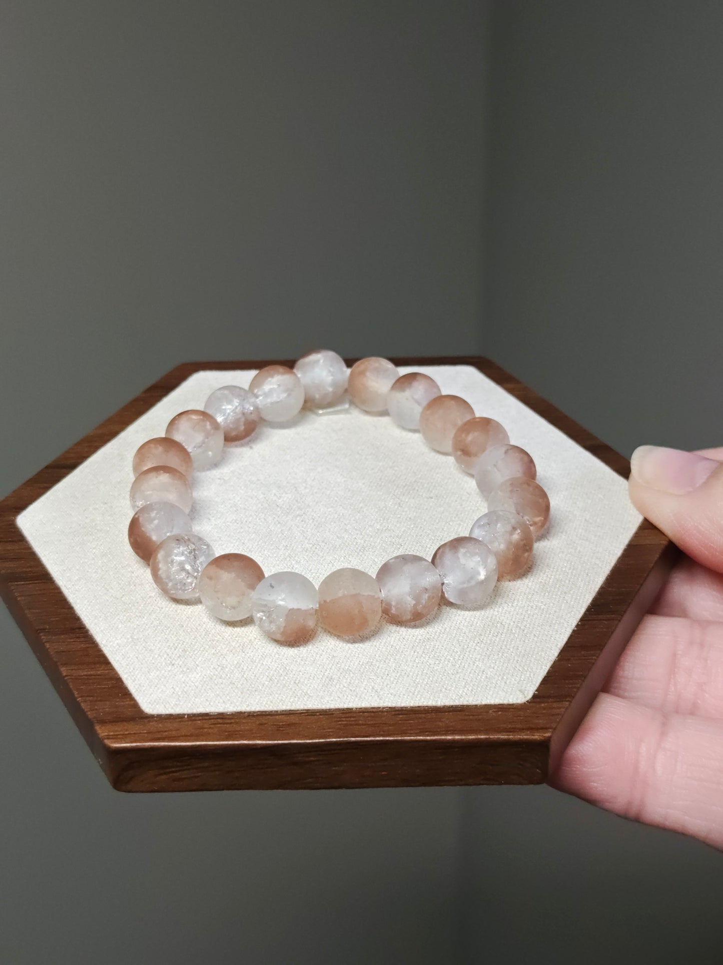 Matte Light Brown and White Bracelet